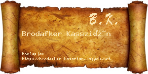 Brodafker Kasszián névjegykártya